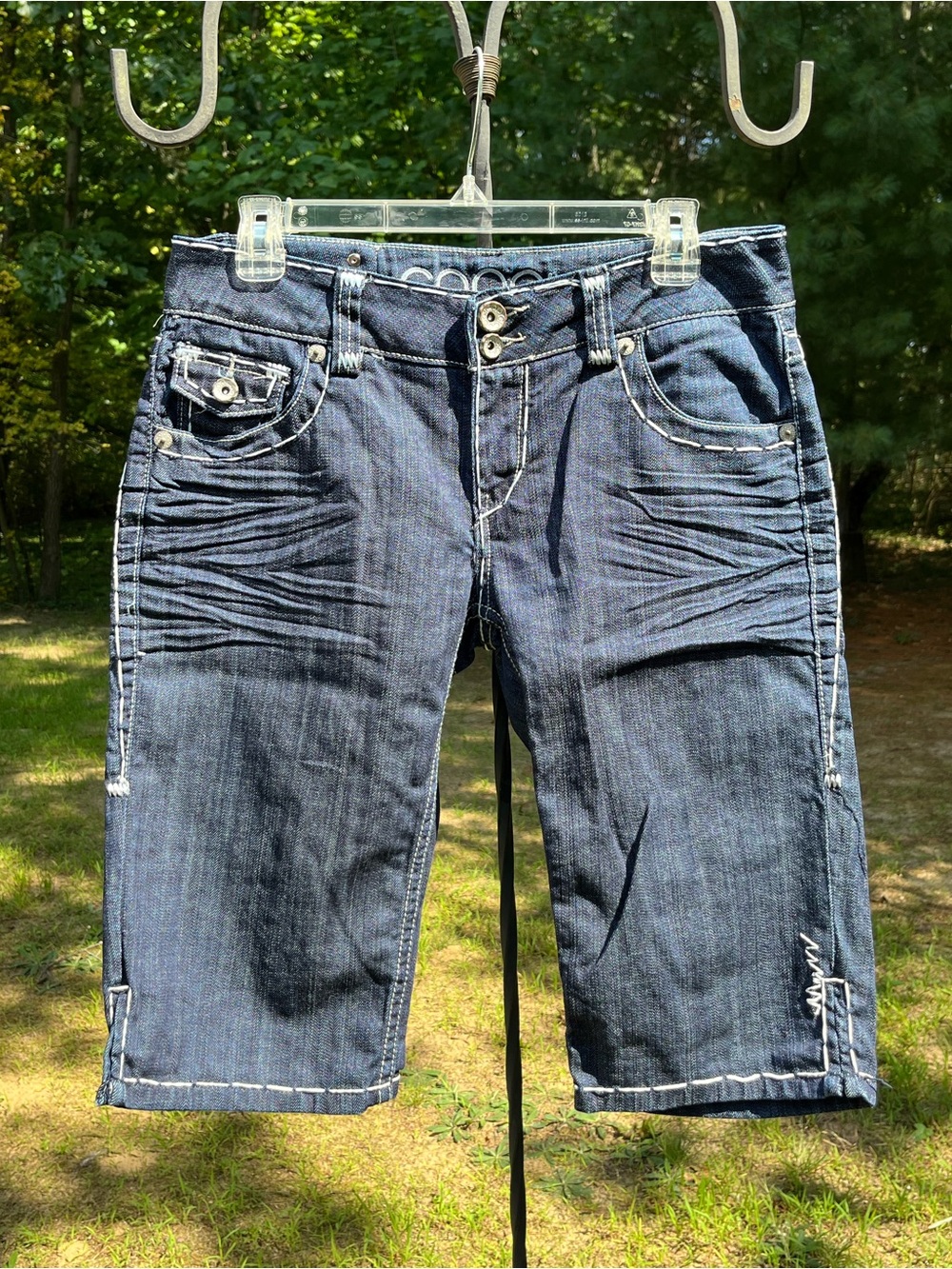 Y2K Coogi Australia Low-Rise Bermuda Denim Shorts Juniors Size 11/12 Streetwear